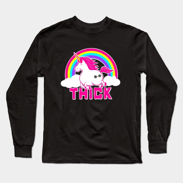 Weightlifting Unicorn, unicorn fitness, gym girl, barbell unicorn Long Sleeve T-Shirt by TimAddisonArt